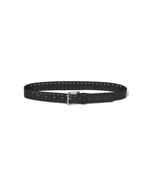 Munthe Black Nixie Perforated Leather Belt