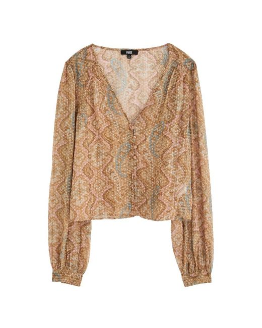 PAIGE Natural Dezi Silk Blouse