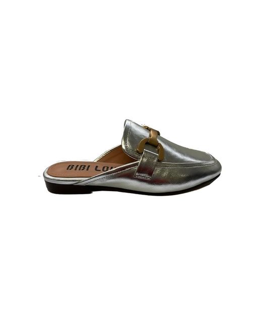 Bibi Lou Green Vela Leather Backless Loafers