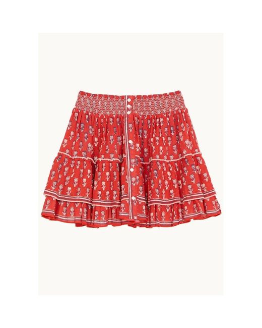 M.A.B.E Red Ari Printed Mini Skirt