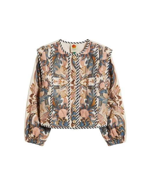 Farm Rio Brown Sea Garden Jacket