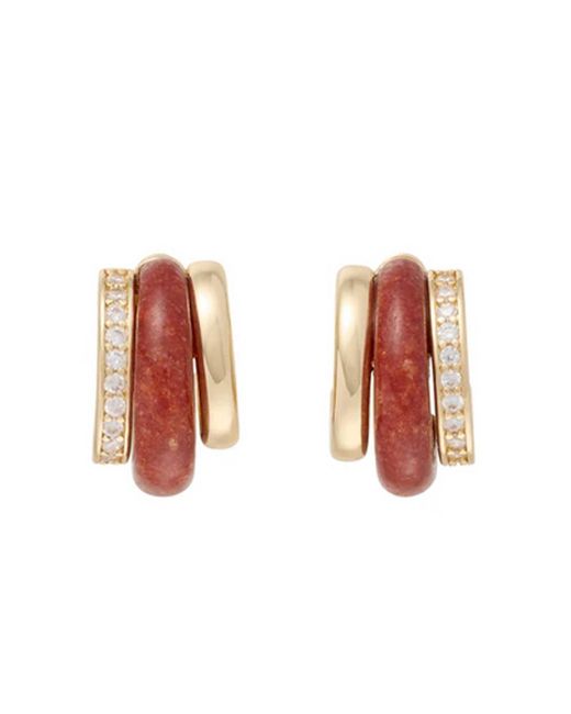 Roxanne Assoulin Pink Stone Huggie Earrings