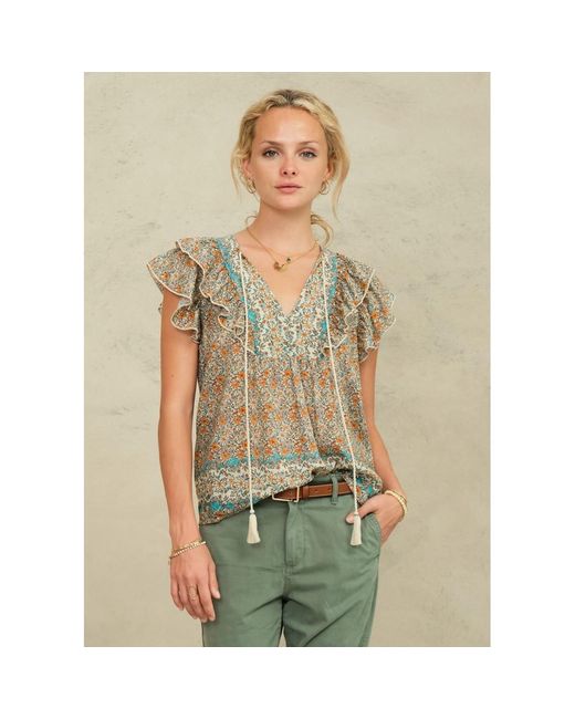 M.A.B.E Green Jaci Print Top