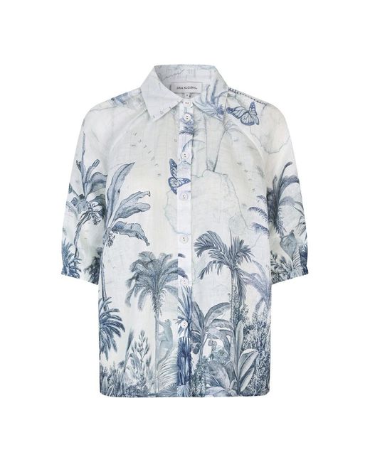 Dea Kudibal Blue Eladea Linen Shirt