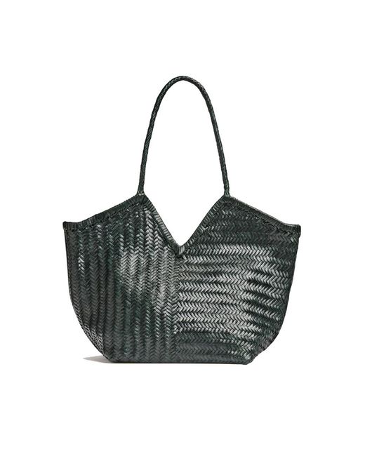 Cala & Jade Black Humi Woven Tote Bag