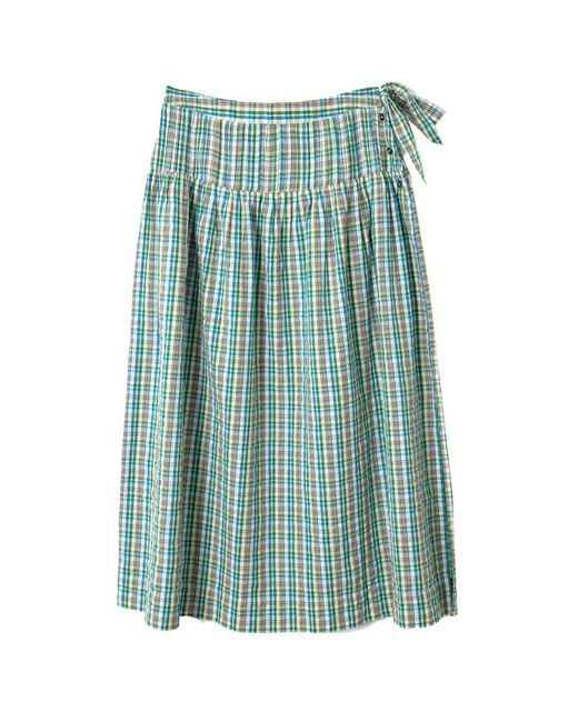 Damson Madder Blue Josie Midi Organic Cotton Skirt