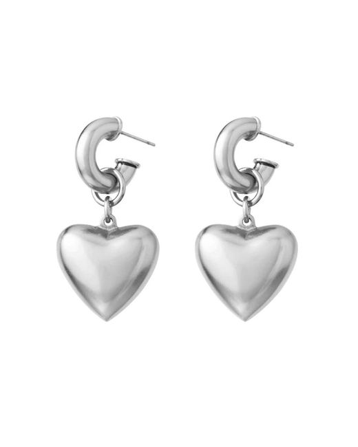 Roxanne Assoulin Metallic Heart & Soul Puffy Earrings