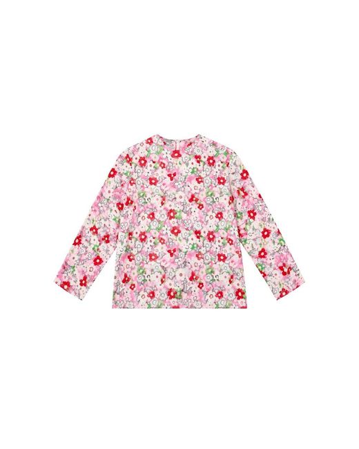 Essentiel Antwerp Red Janvier Floral Jacquard Blouse