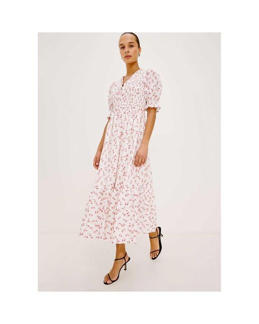Rails Pink Sonica Shirred Dress