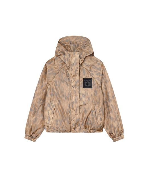 Ganni Natural Flyweight Nylon Hooded Jacket