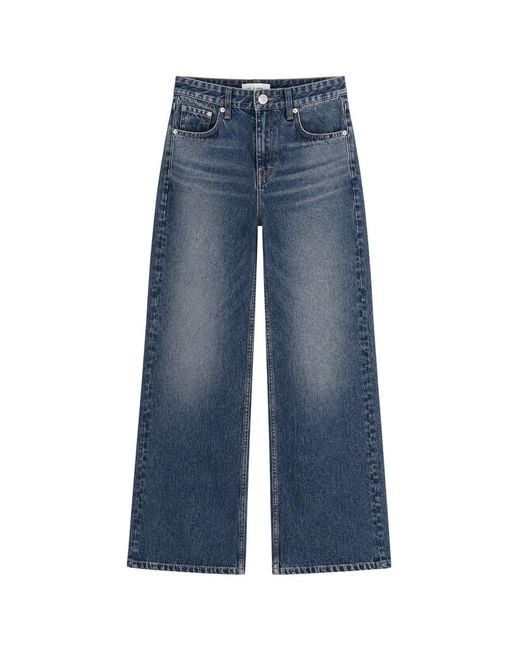 Rag & Bone Blue Rb Miramar Shea Relaxed Straight Ankle Pant