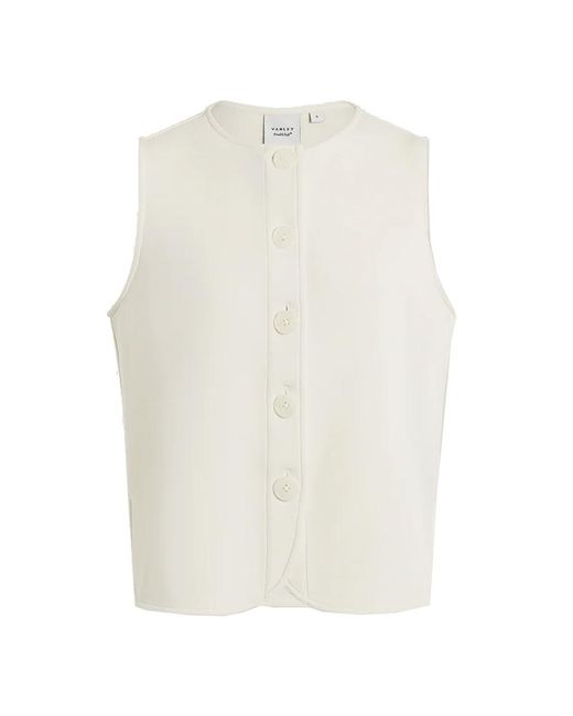 Varley White Josie Button-Through Tank