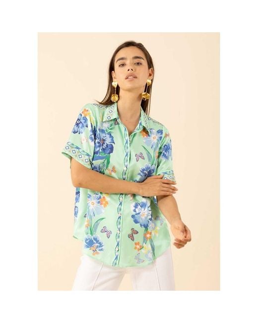 Hale Bob Blue Floral Shirt