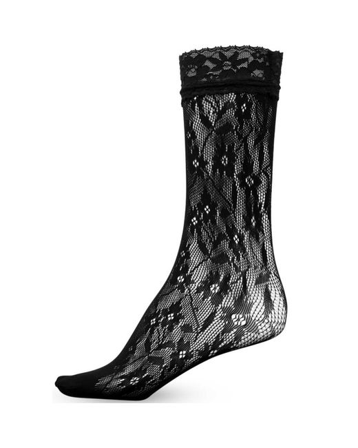 SUI AVA Black Flower Lace Socks