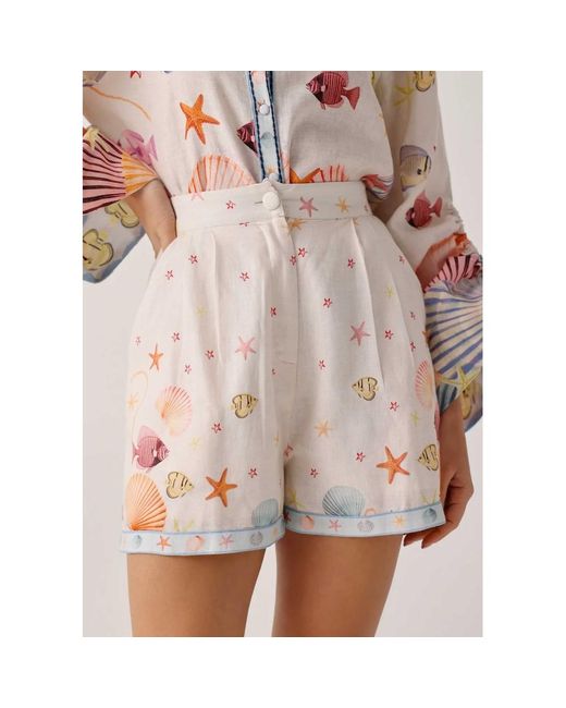 NOIB Multicolor Mia Linen Shorts
