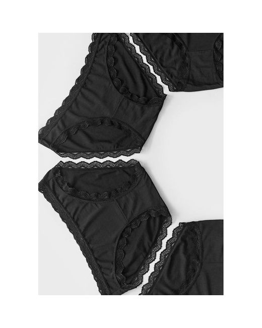 Stripe & Stare Black Brief Set 4