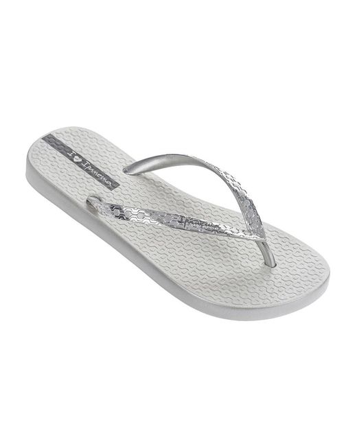 metallic silver flip flops