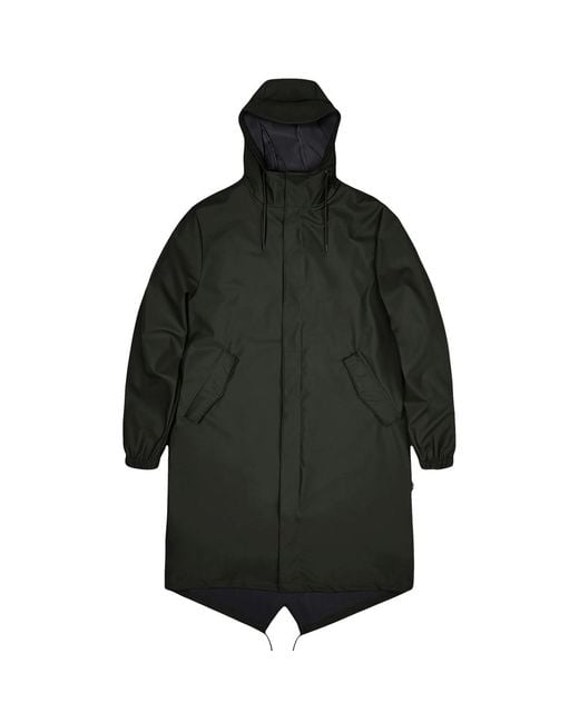 Rains Black Waterproof Fishtail Parka Jacket