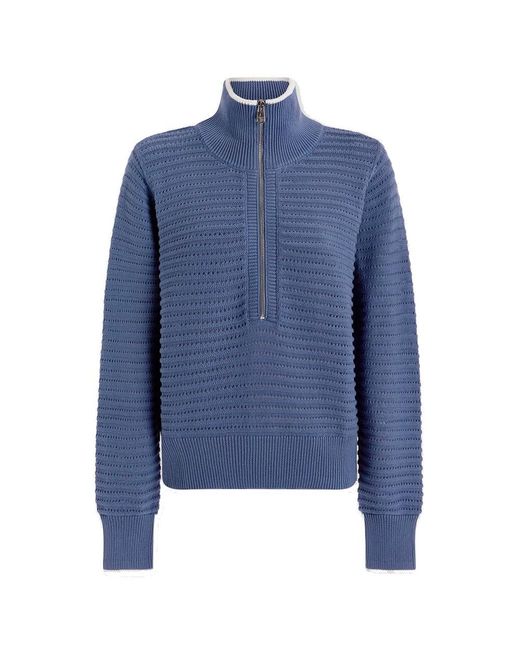 Varley Blue Morwenna Half Zip Knit