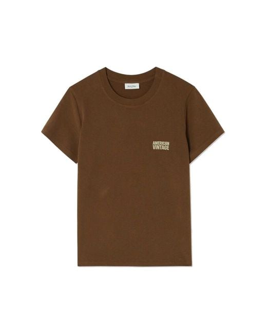 American Vintage Brown Ykobow Cotton T-Shirt