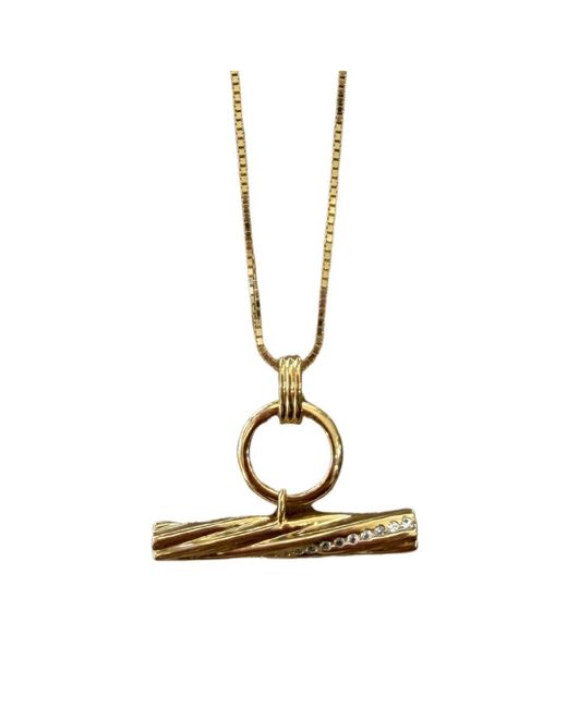 Rachel Jackson Metallic Twisted T Bar Necklace