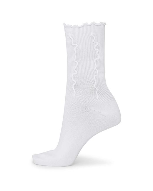 SUI AVA White Ruffle Socks