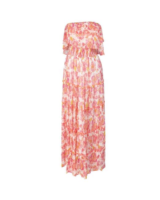 Place du Soleil Pink Strapless Rosa Flower Dress