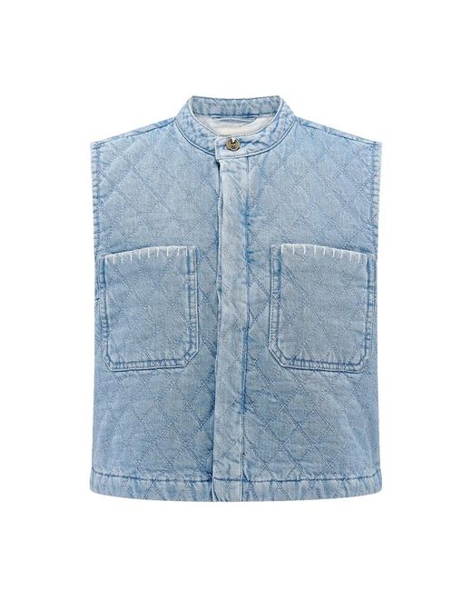 seventy + mochi Blue Quilted Pablo Waistcoat