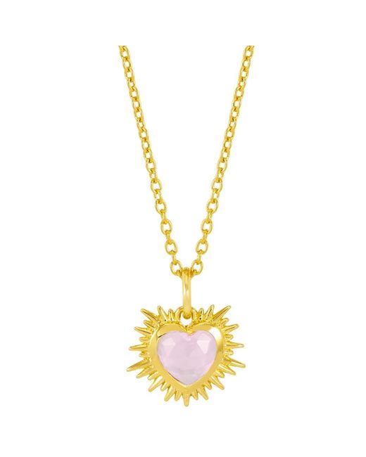 Rachel Jackson Metallic Electric Love October Birthstone Heart Necklace