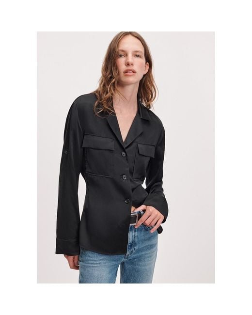Rag & Bone Black Sonny Silk Blouse