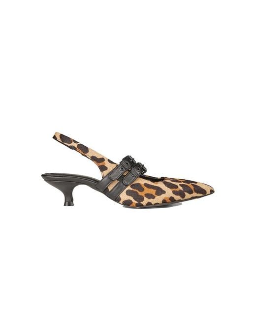 Munthe Brown Plust Kitten Heel Shoes