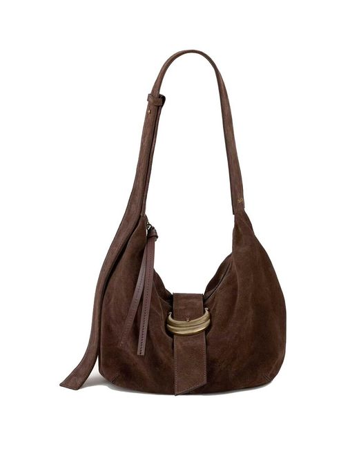 Ba&sh Brown Suede Youyou Hobo Bag