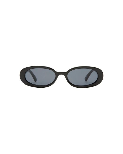 Le Specs Black Outta Love Oval Sunglasses