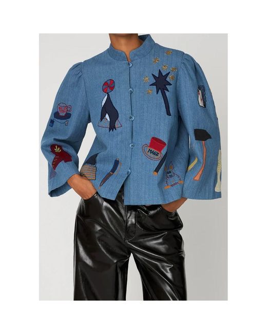 Stella Nova Blue Quilted Handcrafted Circus Jacket