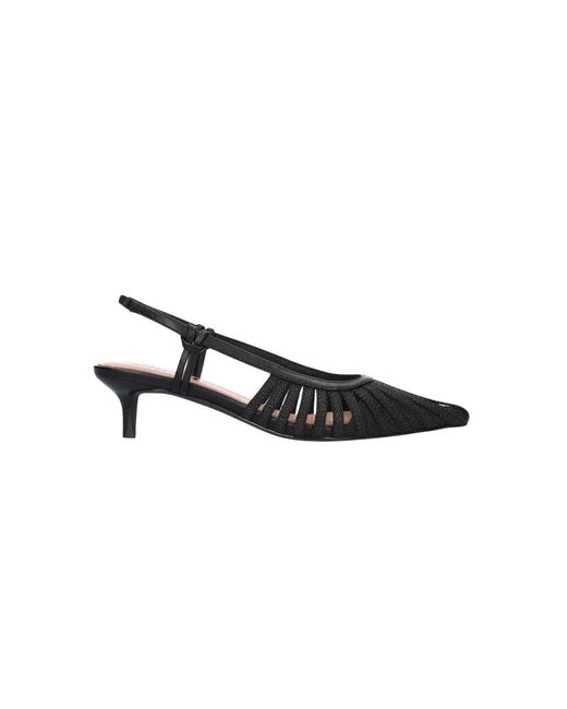 Bibi Lou Black Sling Back Kitten Heel