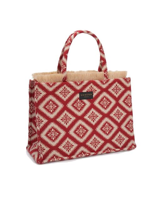 Sorena Red Kalokairaki Large Tote Bag