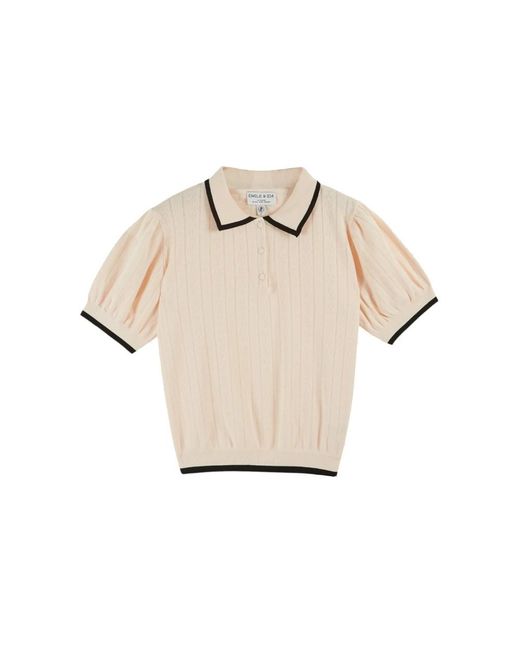 Emile Et Ida Natural Polo Pointelle Top