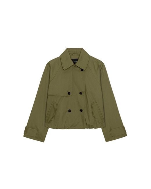 Rails Green Jett Cropped Trench Jacket