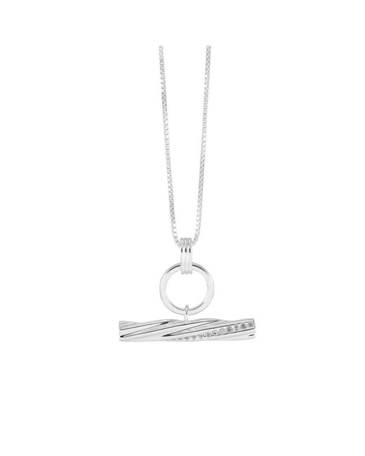Rachel Jackson White Twisted T Bar Necklace