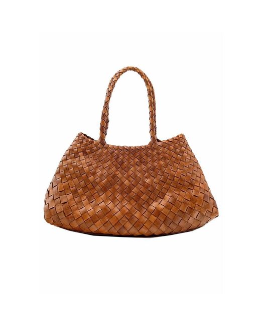 Dragon Diffusion Brown Santa Croce Big Woven Bag