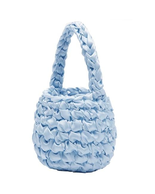 Isla De Gar Blue Hive Satin Bucket Bag