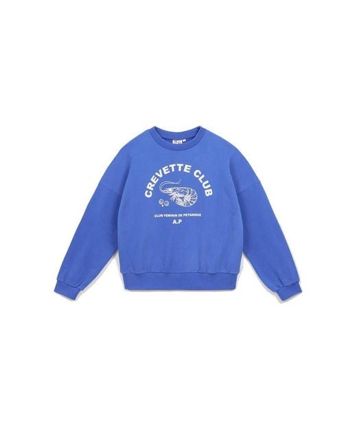 AP Blue Crevette Club Organic Cotton Sweatshirt