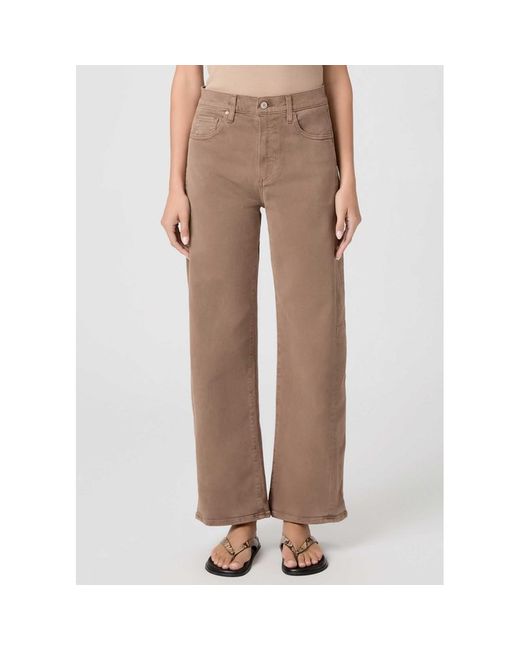 PAIGE Natural Arellia Skimmer Barrel Leg Jean