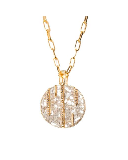Shana Gulati Metallic Riffa Pendant Necklace