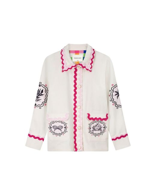 FABIENNE CHAPOT Pink Melodie Embroidered Cotton Jacket