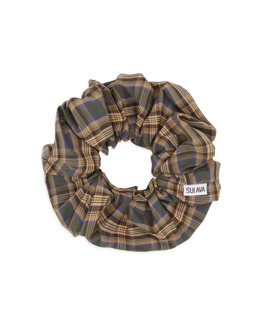 SUI AVA Metallic Tartan Scrunchie