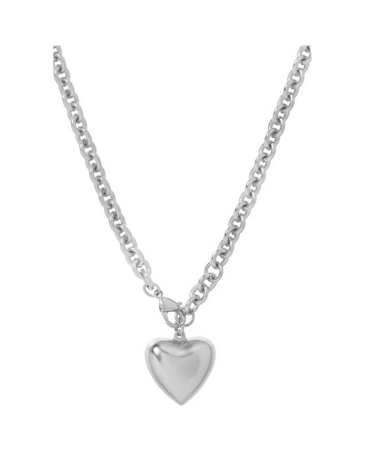 Roxanne Assoulin Metallic Mini Puffy Heart Short Necklace