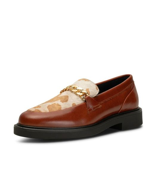 Shoe The Bear Brown Thyra Chain Leather Loafer