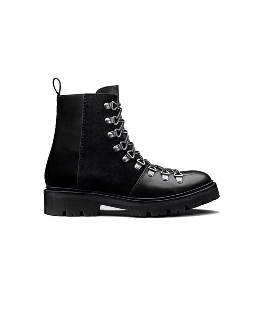 GRENSON Black Nanette Colorado Leather Hiker Boot