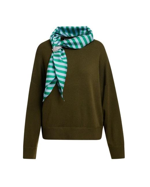 Essentiel Antwerp Green Kurtis Scarf Jumper